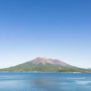 会場から見える桜島
