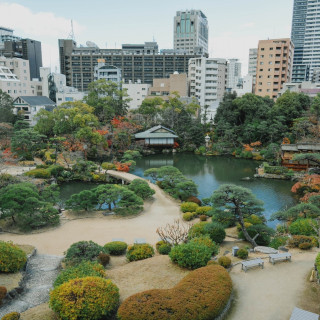 会場から見える庭園です。