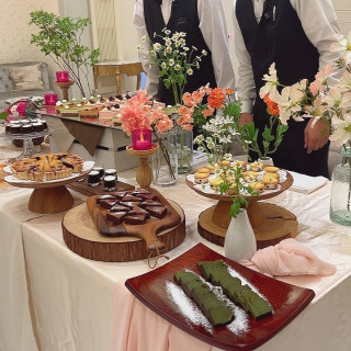 結婚式前の試食会で、デザートビュッフェも無料でついていた。