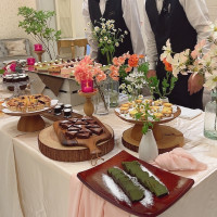 結婚式前の試食会で、デザートビュッフェも無料でついていた。