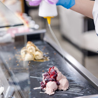 スイーツブッフェのコールドアイス