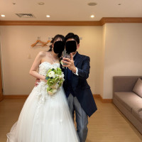 ブライズルームでの新郎新婦