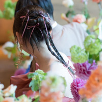 リボンで可愛くしてもらいました