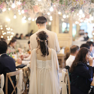 ドライフラワーでいっぱいの披露宴会場|711869さんのGRAND-CIEL OKAZAKI（グランシェル岡崎）の写真(2199785)
