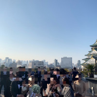 冬以外晴れていれば屋上でウェルカムパーティー出来ます