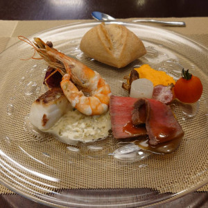 式場見学で試食した料理|712212さんのロザンジュイア広尾迎賓館（LOSANGEIA）の写真(2205319)
