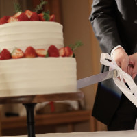 ケーキ入力のナイフにはリボンがついていました。