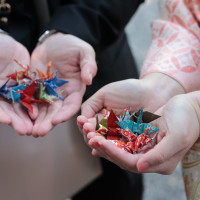 折り鶴シャワー