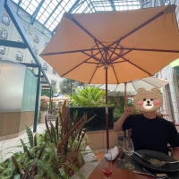 試食会場から見たガーデン
