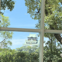披露宴会場の窓から大阪城