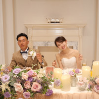 新郎新婦の席の装花