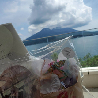 アフターセレモニーの折り鶴シャワー