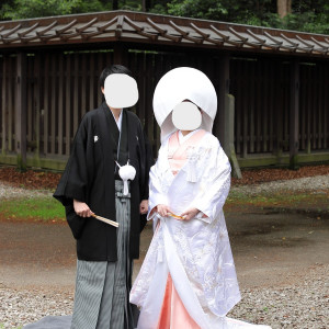 紋服と白無垢の中のピンク掛下を借りました|716296さんの明治神宮・明治記念館の写真(2496209)