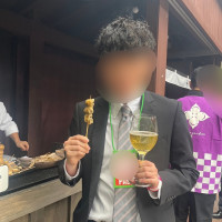 庭で焼鳥提供