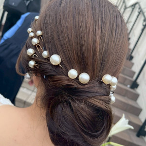 ベールがつけやすいようにお団子でまとめました|718230さんのノートルダムマリノア/FIVESTAR WEDDINGの写真(2460237)