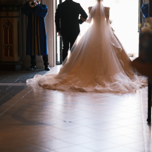 挙式の退場のシーンです|718573さんのアンジェリカ ノートルダム/FIVESTAR WEDDINGの写真(2502982)