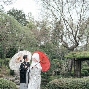 番傘を持って記念撮影|718763さんの桜鶴苑の写真(2460913)