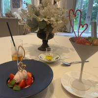 ハートのデザートが可愛らしかったです。