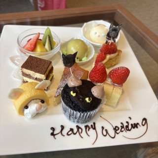 デザートビュッフェのケーキたち！愛犬愛猫愛亀をモチーフに！