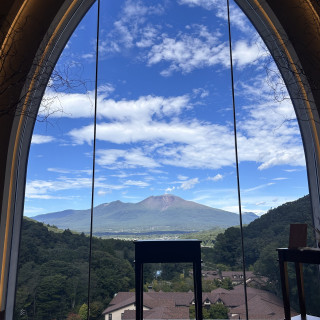 山凪の教会から見える浅間山