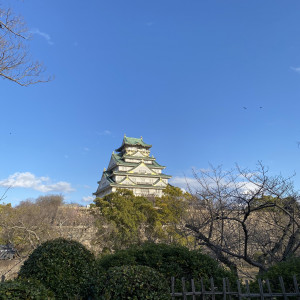 茶室から見える大阪城|720753さんの大阪城西の丸庭園 大阪迎賓館の写真(2258625)