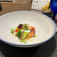 試食会の料理。レインボーブリッジをイメージしているそう。