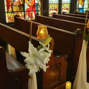 チャペル装花（当日は生花）|722267さんのセント・ラファエロチャペル御堂筋の写真(2502097)