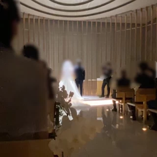 挙式の雰囲気です！まだ窓が閉まってるとき。