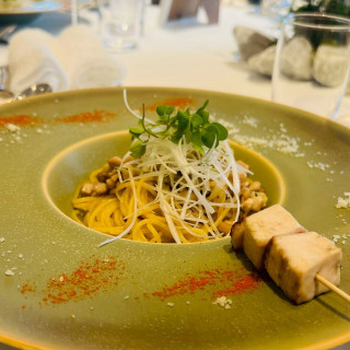 ゲストからも大好評のやきとりのスパゲティ!