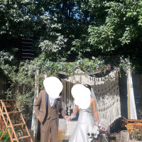 お庭での写真撮影