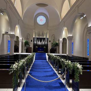 青いロードがとても印象的でした。