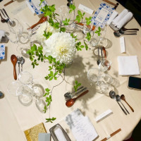 テーブル装花。1番シンプルなものをお願いしました！