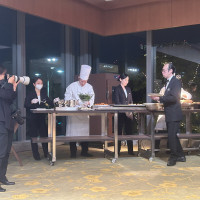 会場内での料理