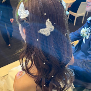 蝶々を付けたくてとても可愛い髪型にしてもらえました！|724768さんのベルフォーレ松山の写真(2285997)