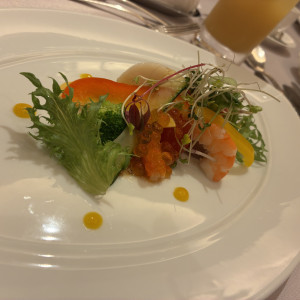 海の幸と旬野菜のサラダ アンチョビ風味|725854さんのAILE d'ANGE garden（エル・ダンジュ ガーデン）の写真(2532625)