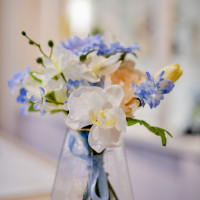 新郎再入場のブートニア