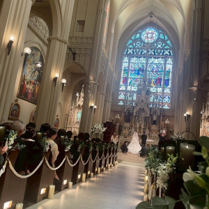 ステンドグラスが素敵です。|726501さんのノートルダムマリノア/FIVESTAR WEDDINGの写真(2428954)