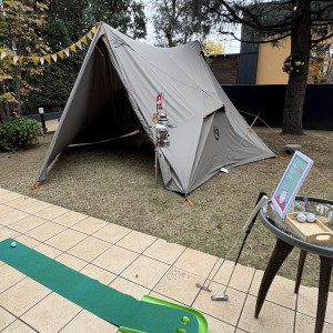 趣味のキャンプのテントを張ったりパターを設置したりしました。|727137さんのウエディングレストラン ジュレの写真(2591680)