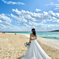 前浜ビーチ新婦バック写真