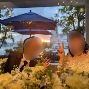 バックに夕日が見えます。|727673さんのラ・スイート神戸オーシャンズガーデンの写真(2306775)