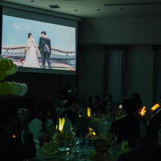 披露宴会場でのムービー