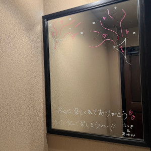 鏡へメッセージ|727897さんのSt. ヴァレンタイン福山/FIVESTAR WEDDINGの写真(2307891)
