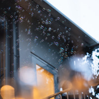 シャボン玉を飛ばす演出がありました