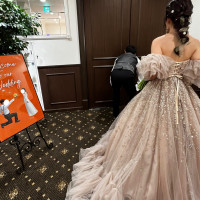 披露宴会場の前にウェルカムボードを移動してくださいました