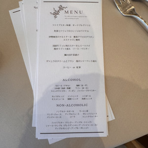 メニュー表|728650さんのノートルダム神戸/FIVESTAR WEDDINGの写真(2443926)