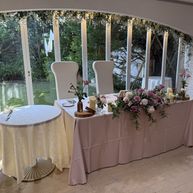 披露宴会場、新郎新婦席