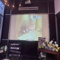 式場エントランスの装飾
音無しで写真や動画を映せます！