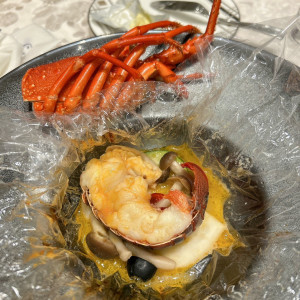 オススメの伊勢海老と彩り野菜のカルタファタ包み|729254さんのアルカンシエル横浜 luxemariage（アルカンシエルグループ）の写真(2470205)