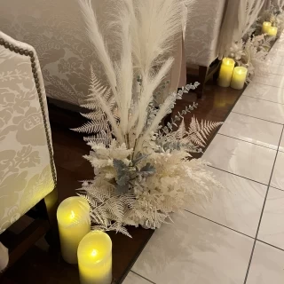 チャペルのお花とキャンドルが可愛かったです