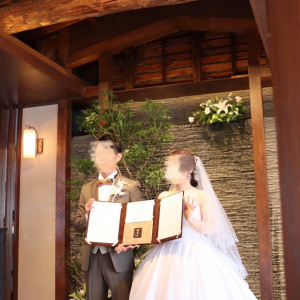 刻の式というオリジナルの様式。結婚証明書をお披露目。|729693さんのHATSUNEYA GARDEN ～since1868 Kawagoe～（ハツネヤ ガーデン）の写真(2321557)